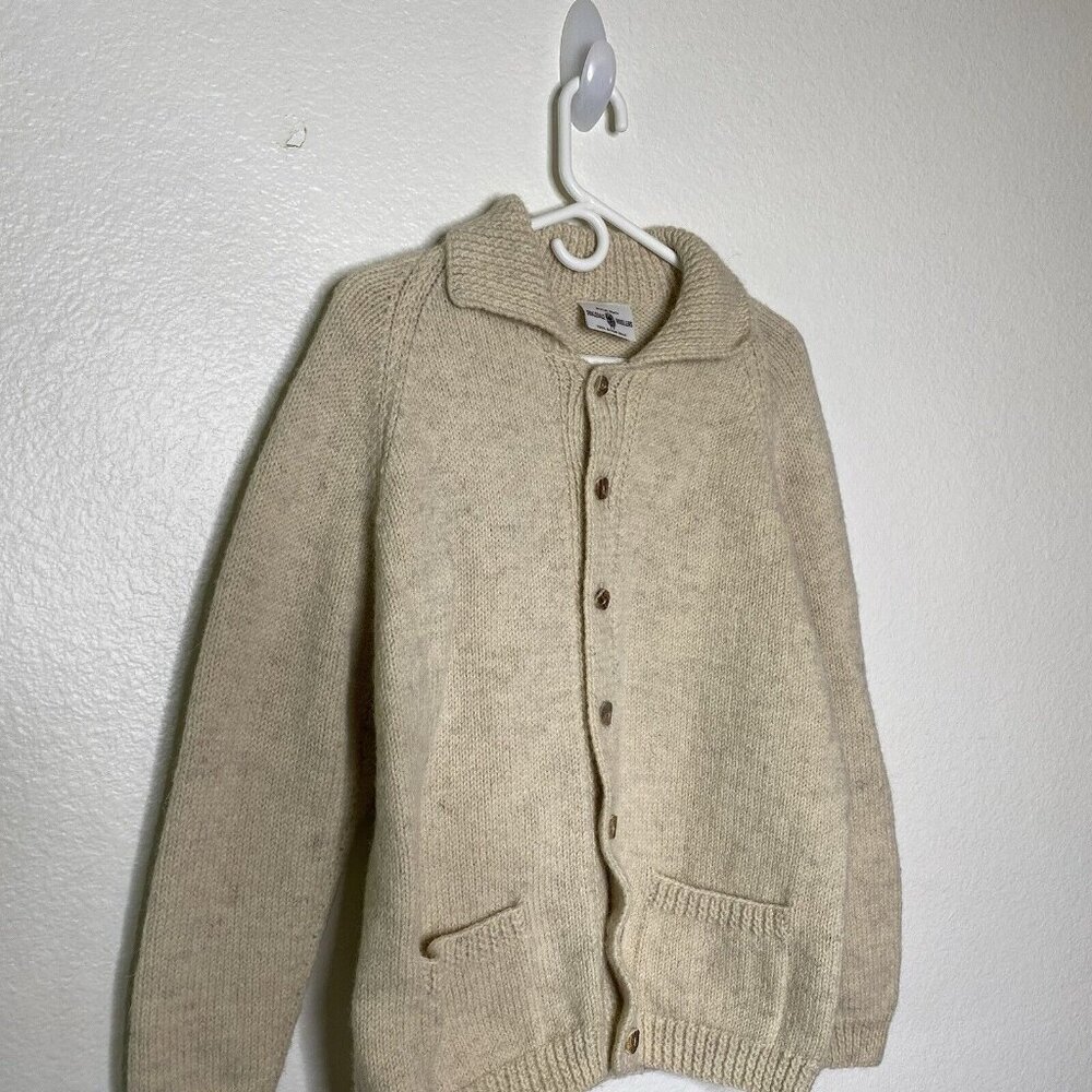 Swaledale Woollens Cardigan Womens Ivory Sz M-L 100% British Wool Cottage Granny - Picture 4 of 8